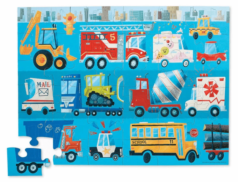 Crocodile Creek Classic Floor Puzzle 36 pc -Vehicles