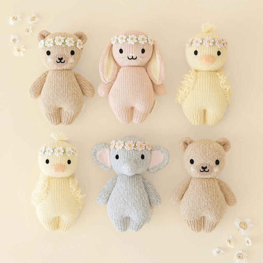 cuddle kind Baby Honey Bear - Ivory Floral