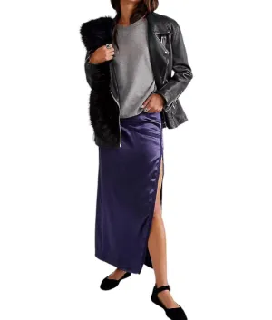 Dakota Satin Midi Skirt