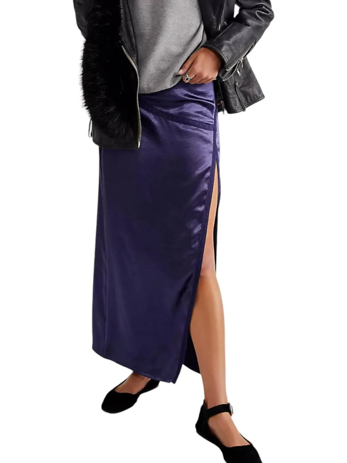 Dakota Satin Midi Skirt