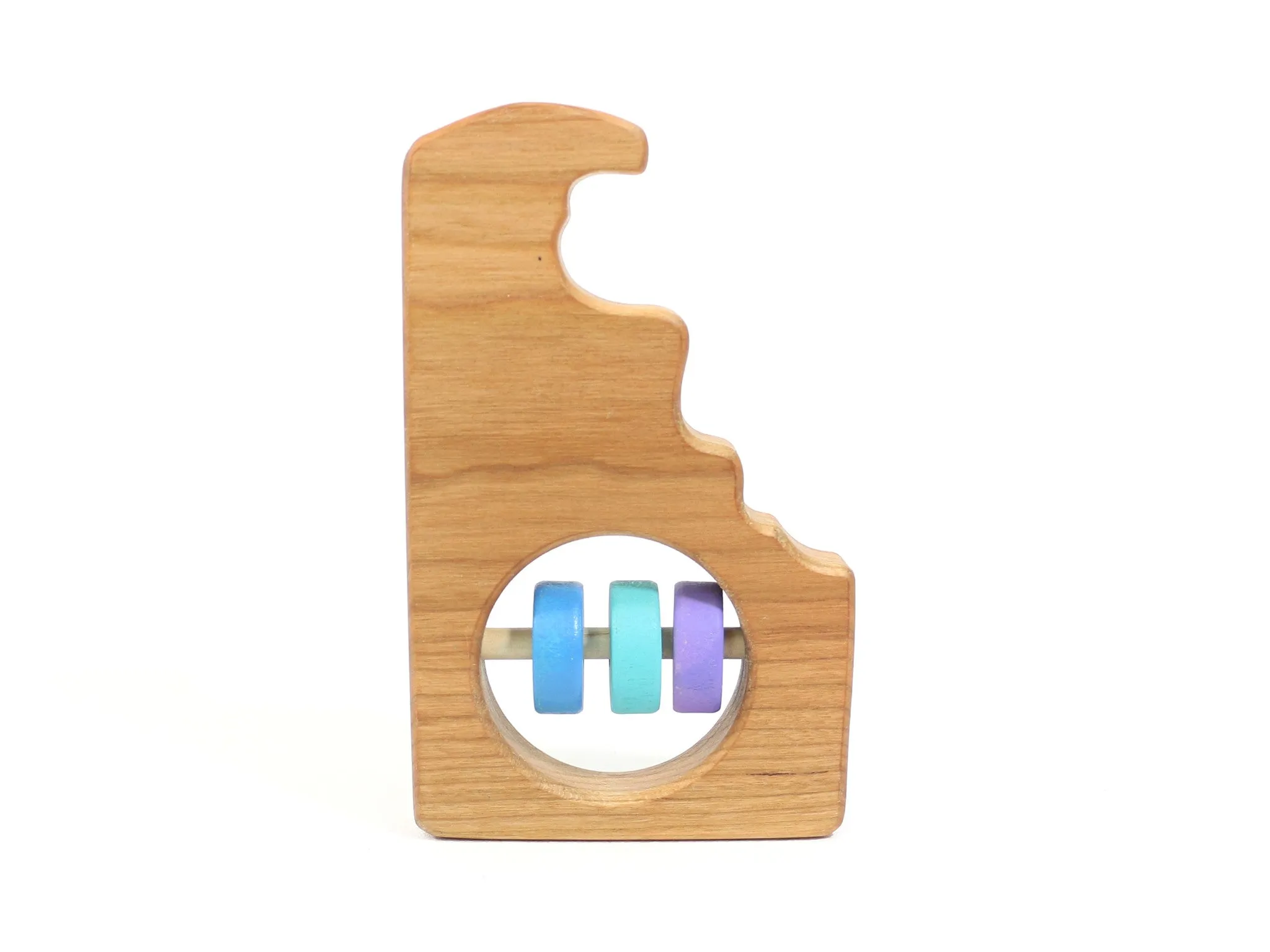 Delaware State Wooden Baby Rattle