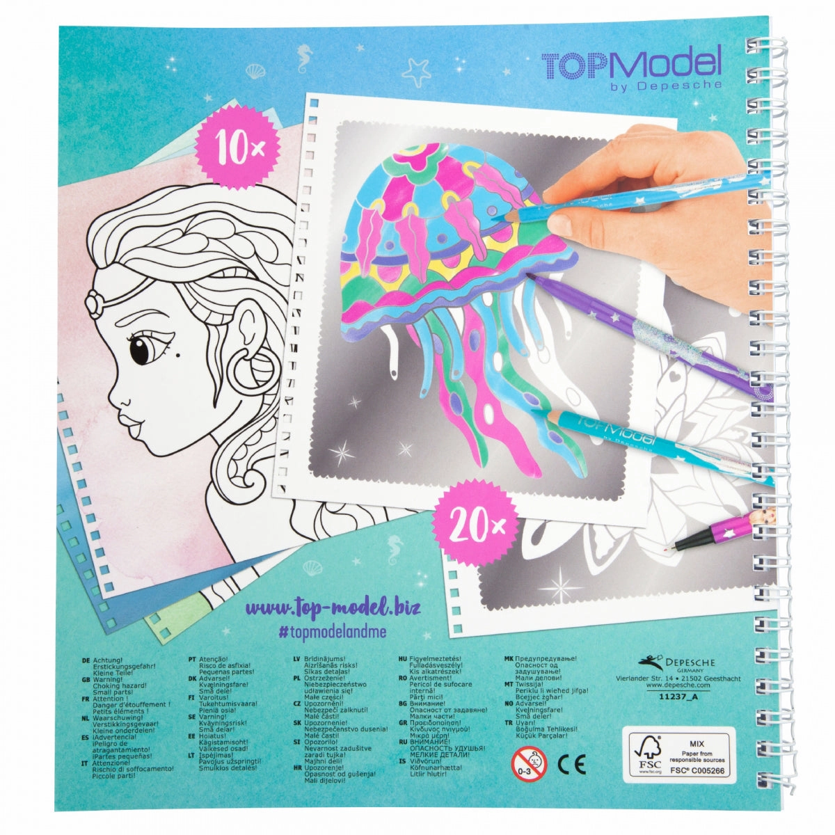 Depesche Fantasy Model Colouring Book Silver Art