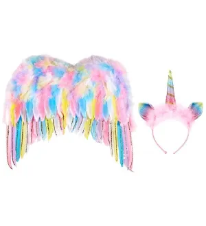 Dress Up Kit - Unicorn - Wings W/Head Band - Rainbow