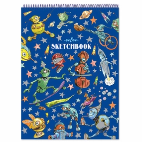 eeBoo Robot Striped Biggies Sketchbook