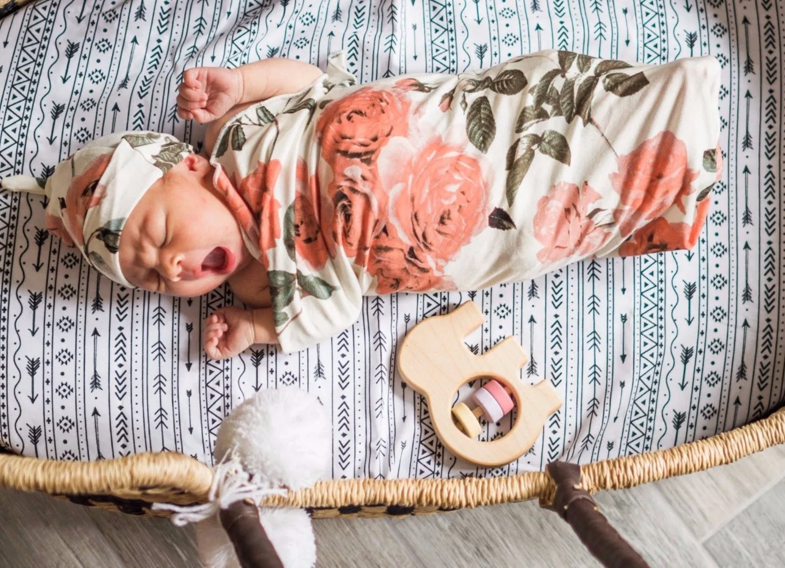 Elephant Wooden Baby Rattle