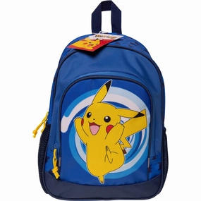 Euromic Pokmon Junior Backpack med 2 front lommer med Zipper And 2 lommer p? siden i mesh