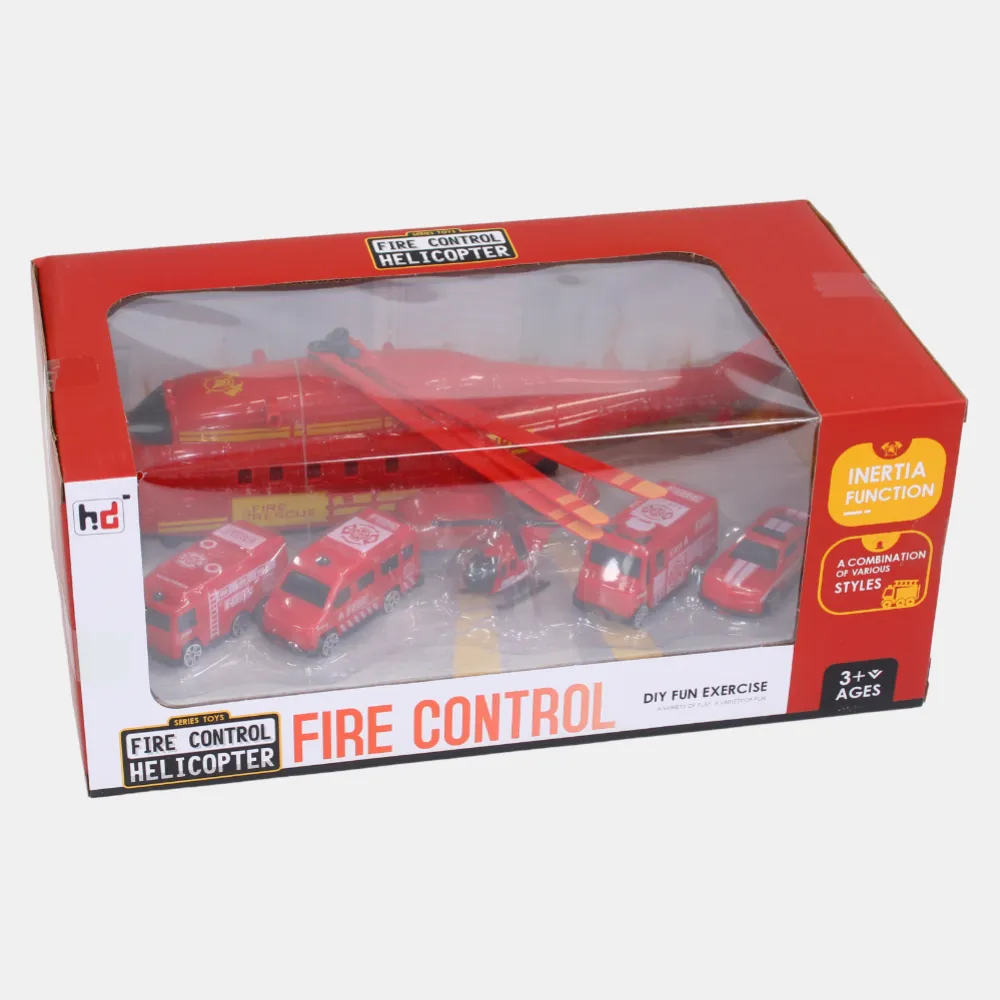 Fire Control Helicopter Play Set  Ready for Rescue