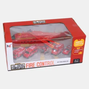 Fire Control Helicopter Play Set  Ready for Rescue