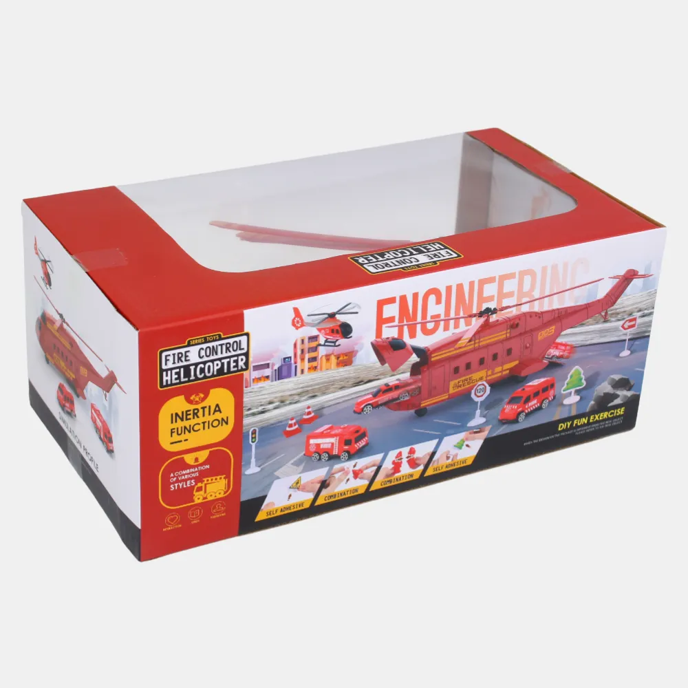 Fire Control Helicopter Play Set  Ready for Rescue
