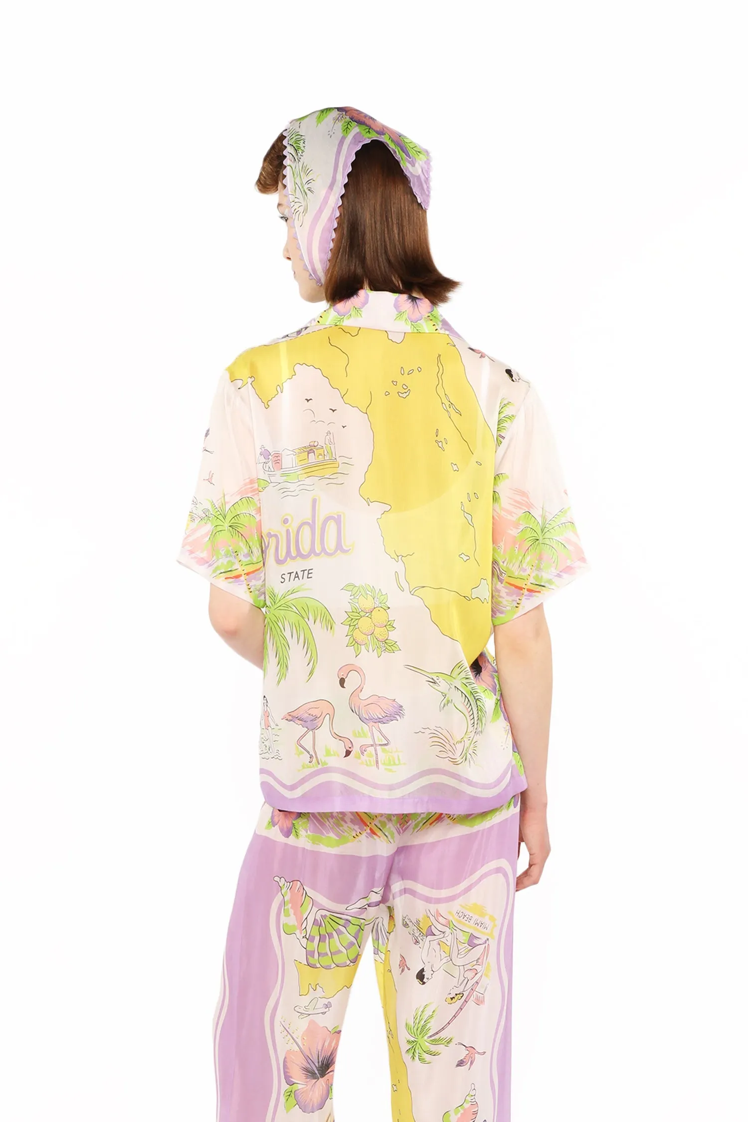 Florida Silk Voile Collared Pajama Top
