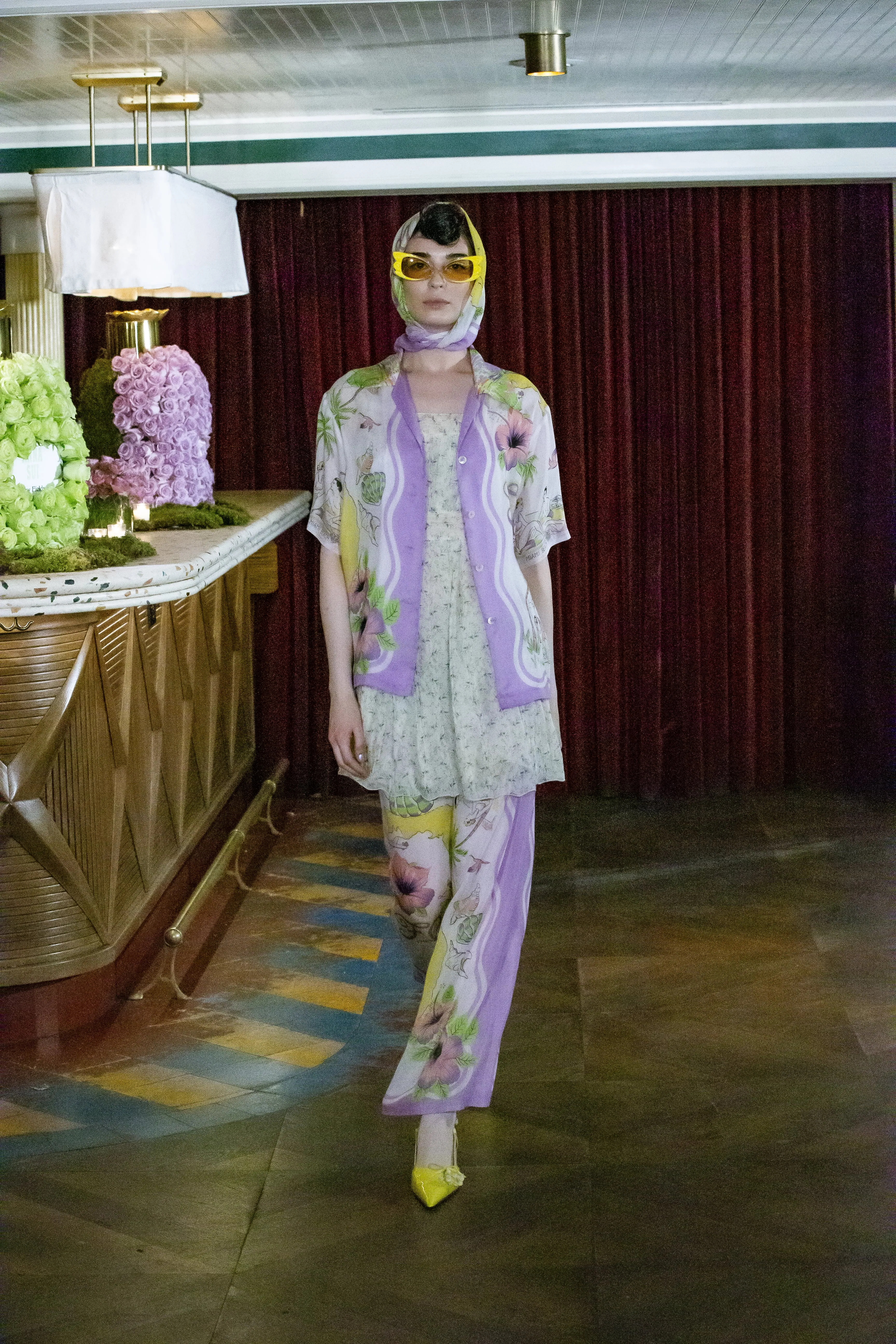 Florida Silk Voile Collared Pajama Top