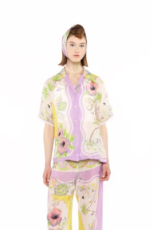 Florida Silk Voile Collared Pajama Top