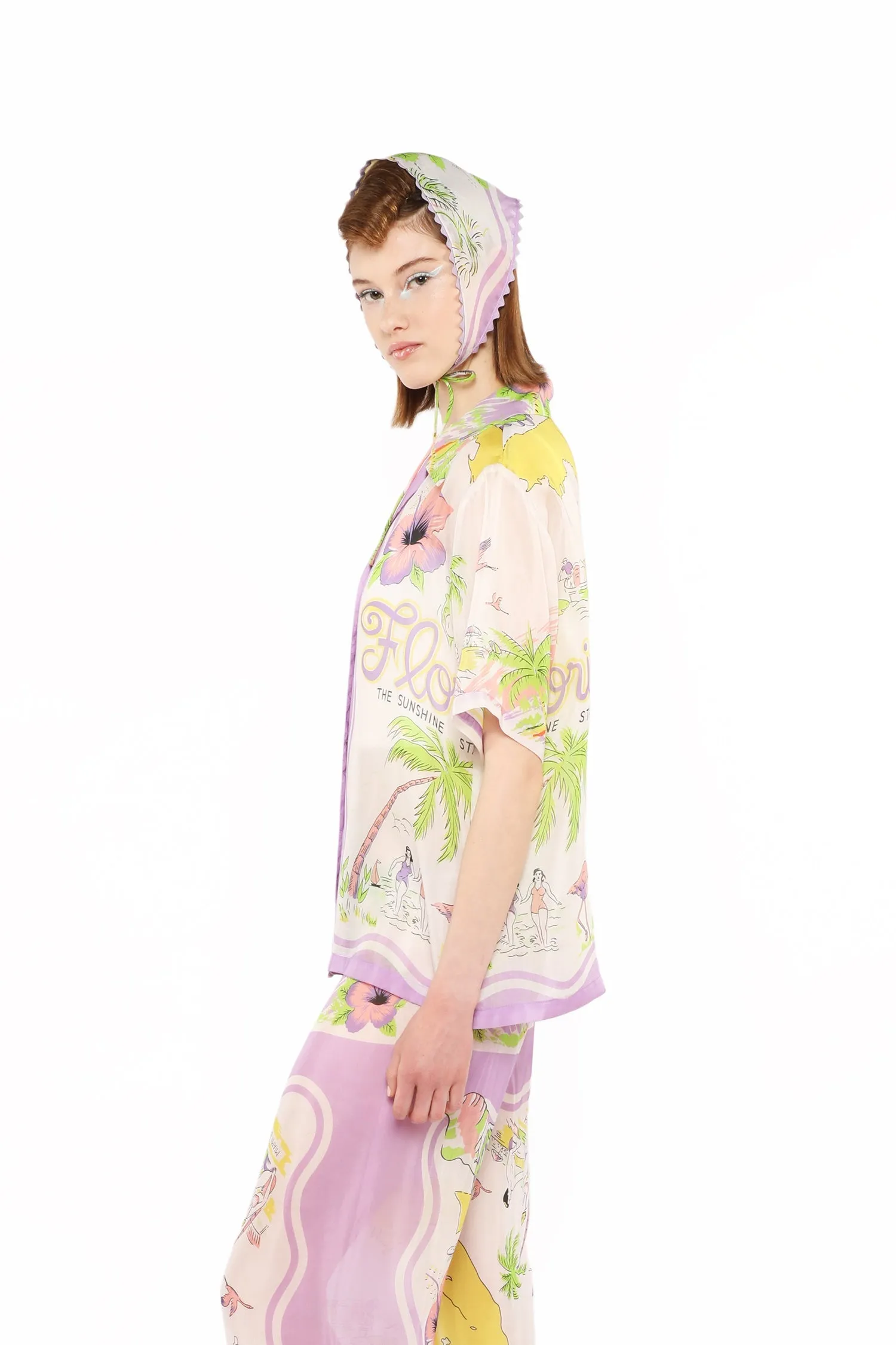 Florida Silk Voile Collared Pajama Top