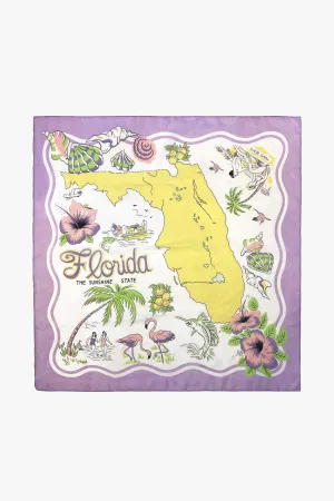 Florida Silk Voile Square Scarf-Lavender
