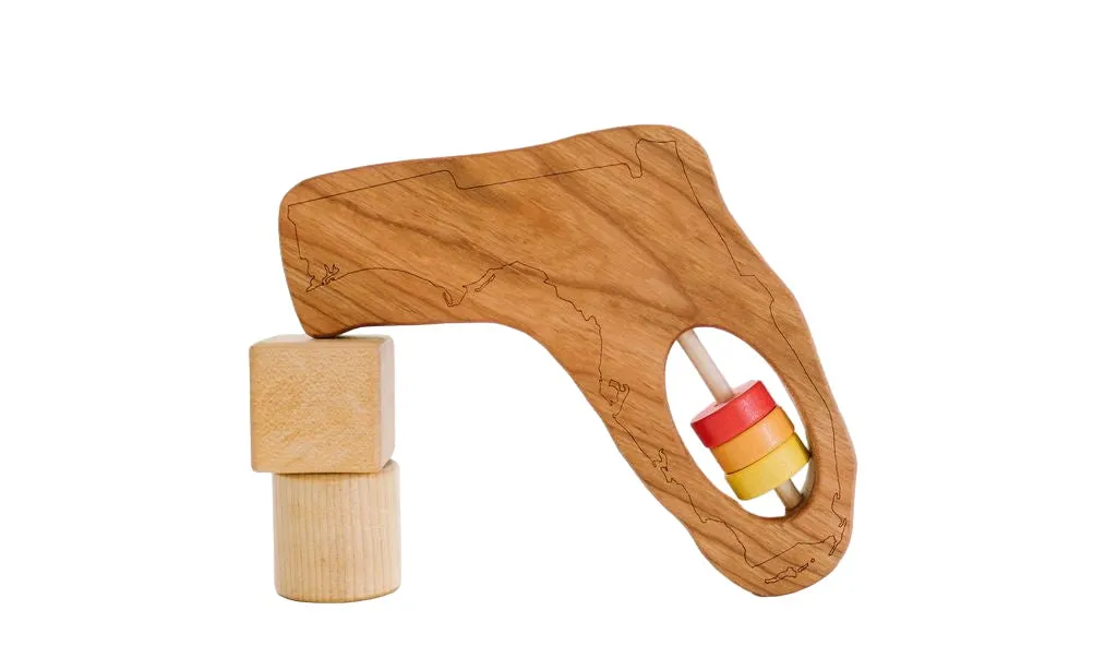 Florida State Wooden Baby Rattle