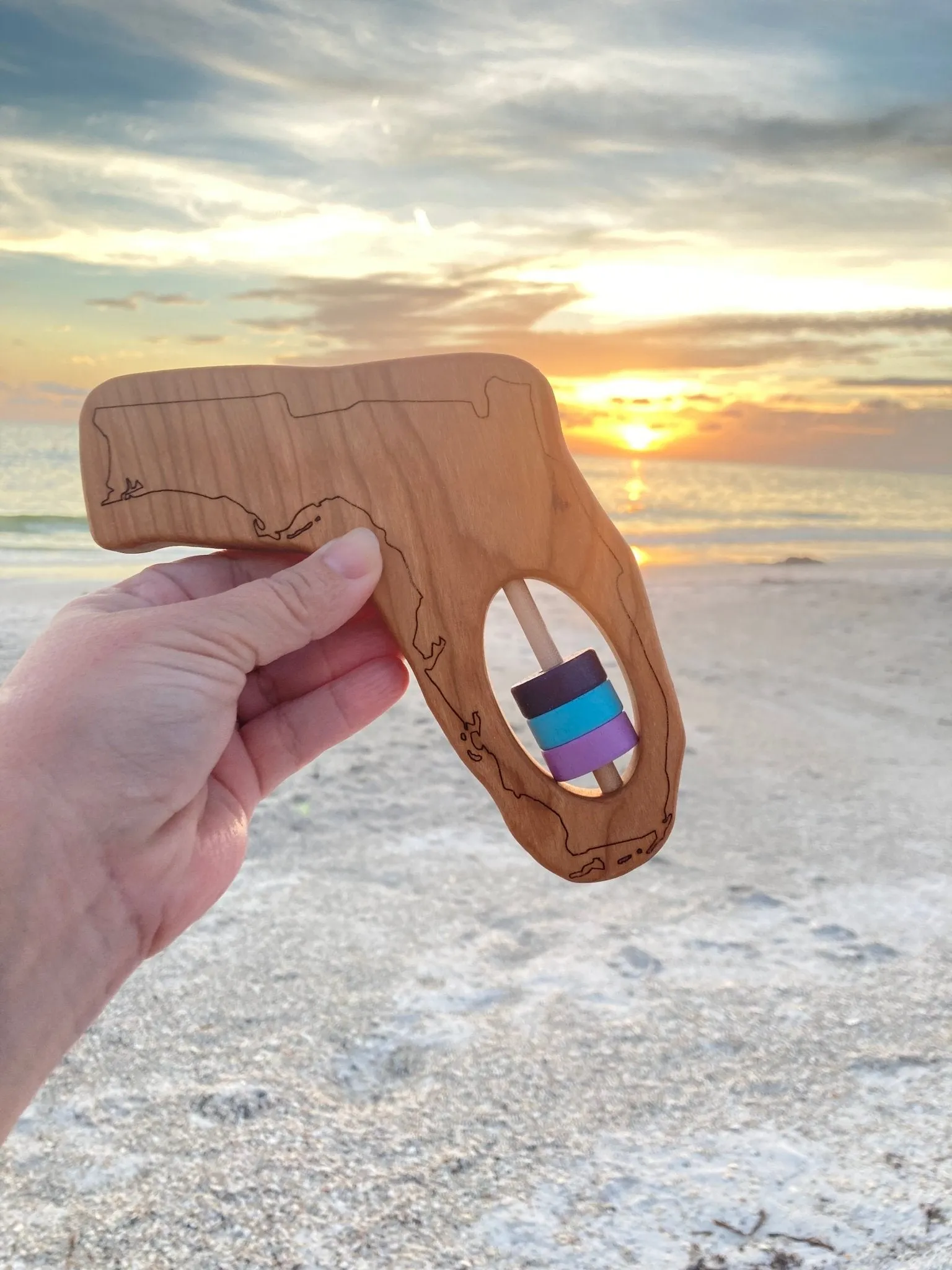Florida State Wooden Baby Rattle