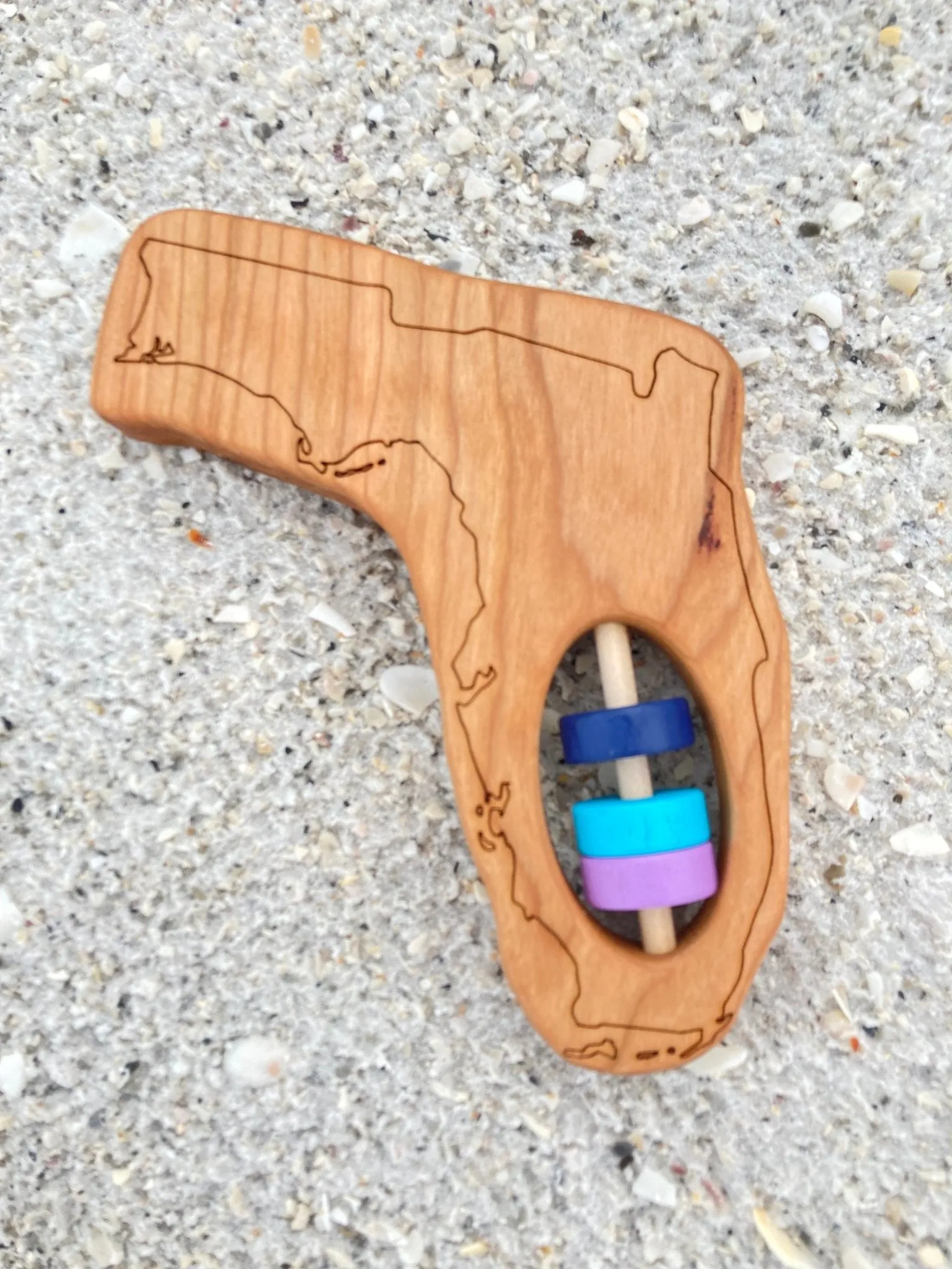 Florida State Wooden Baby Rattle