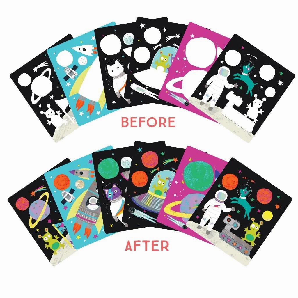 Floss & Rock Magic Colour Changing Watercard Easel and Pen - Space