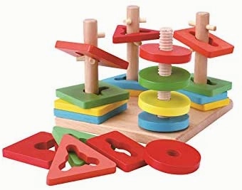 Four Sets of wooden Educational toys Column