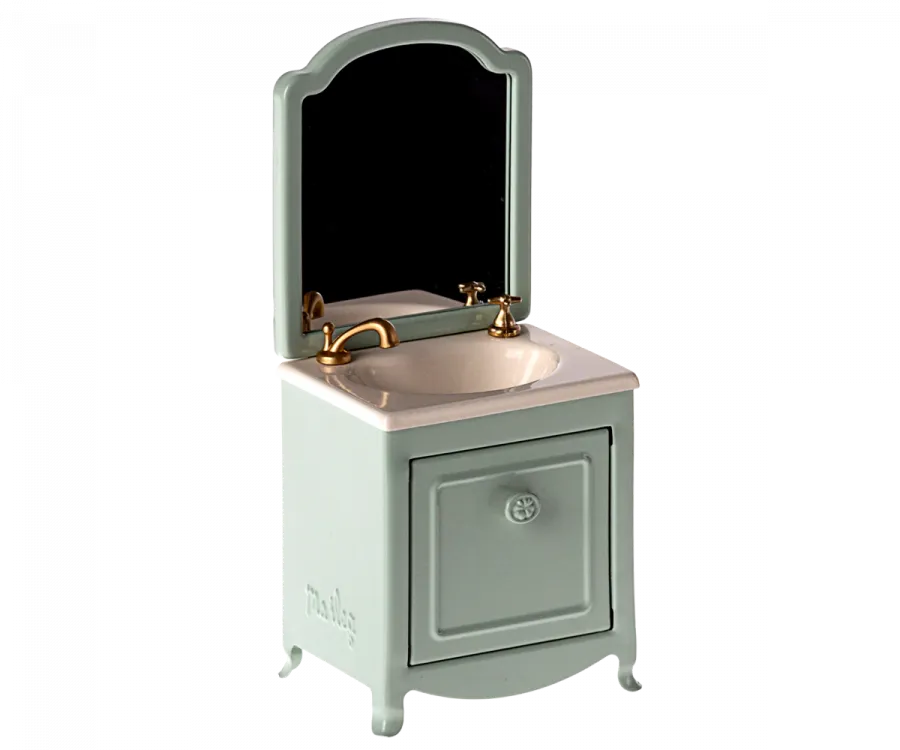 Furniture For Mouse - Sink Dresser With Mirror - Mint