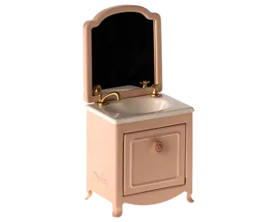 Furniture For Mouse - Sink Dresser With Mirror - Powder Pink