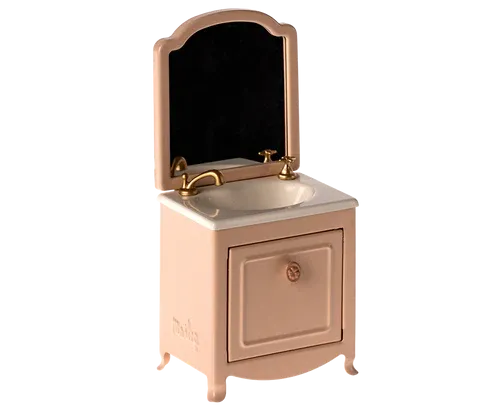 Furniture For Mouse - Sink Dresser With Mirror - Powder Pink