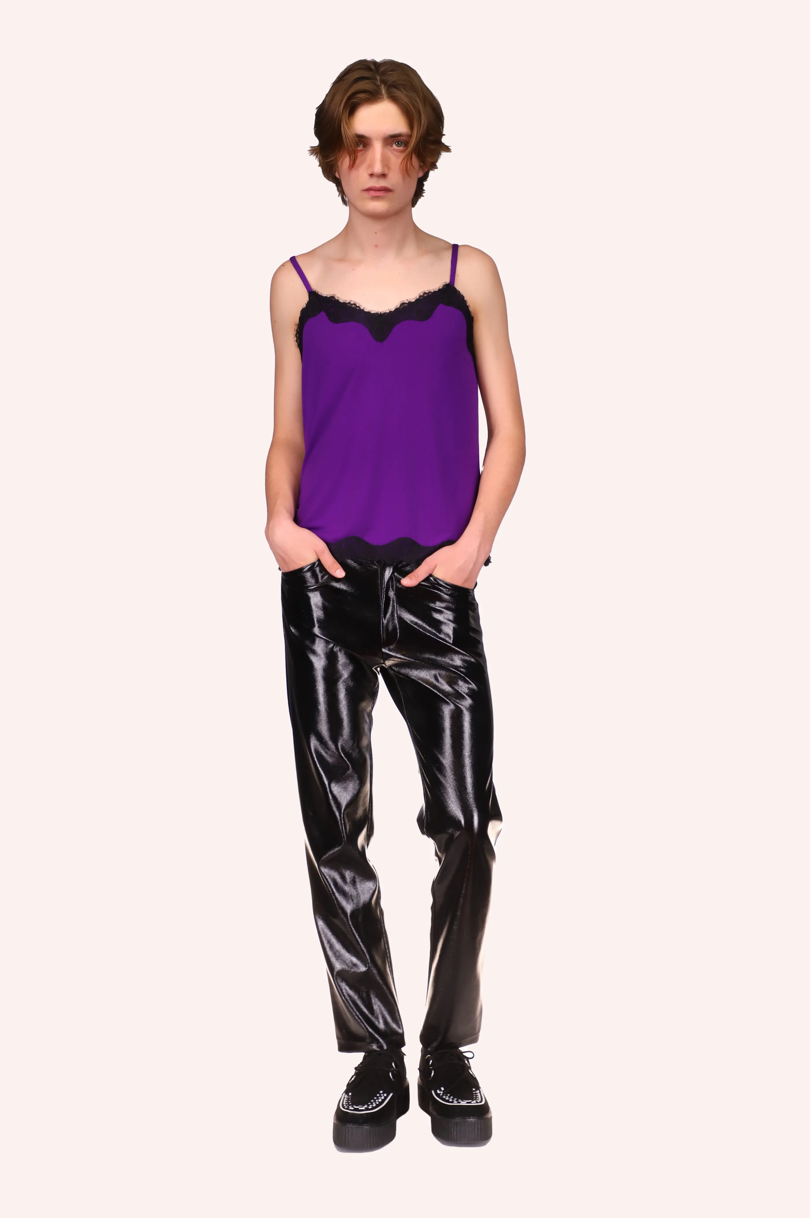 Genderless Black Patent Pants