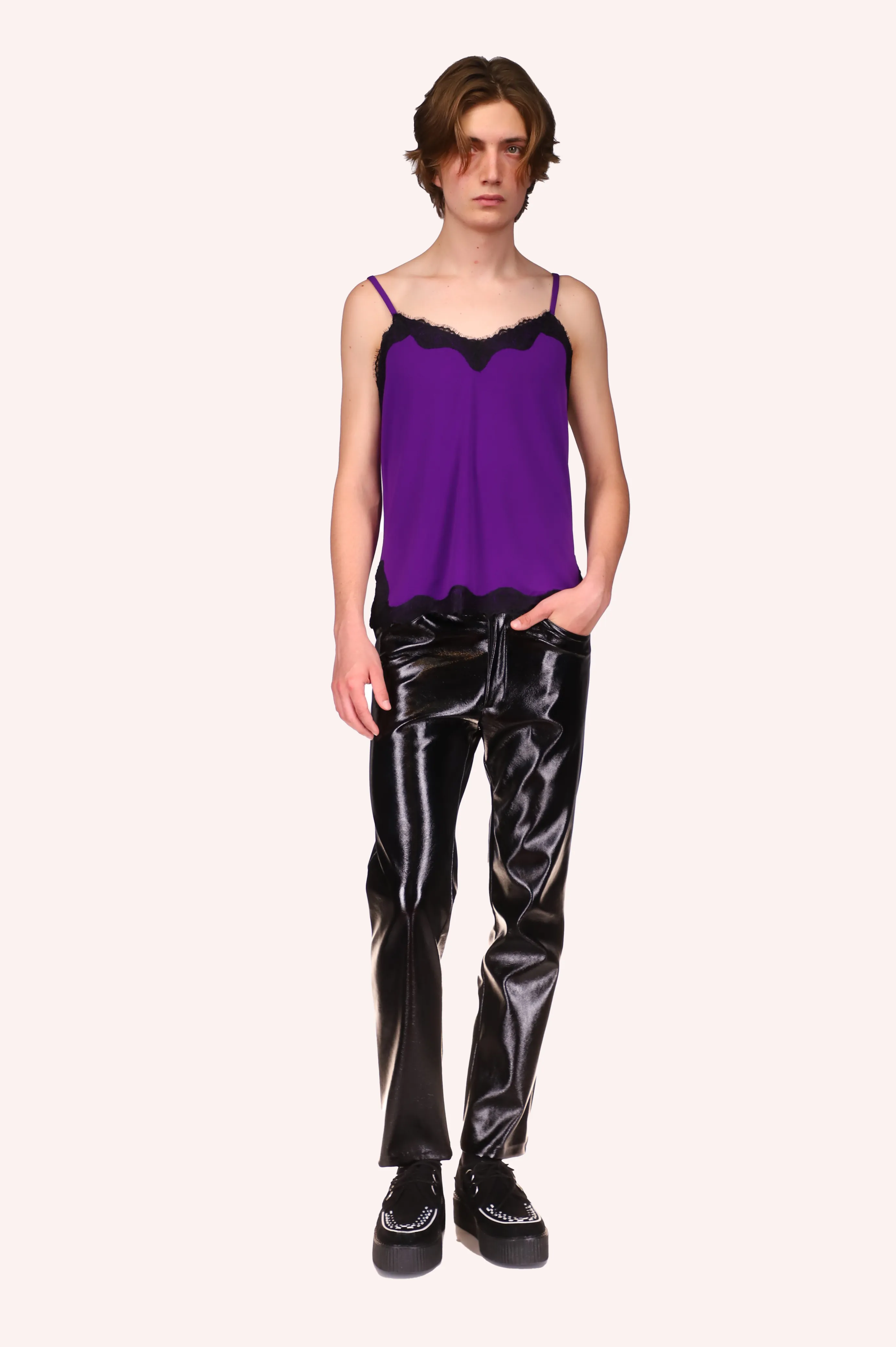 Genderless Black Patent Pants