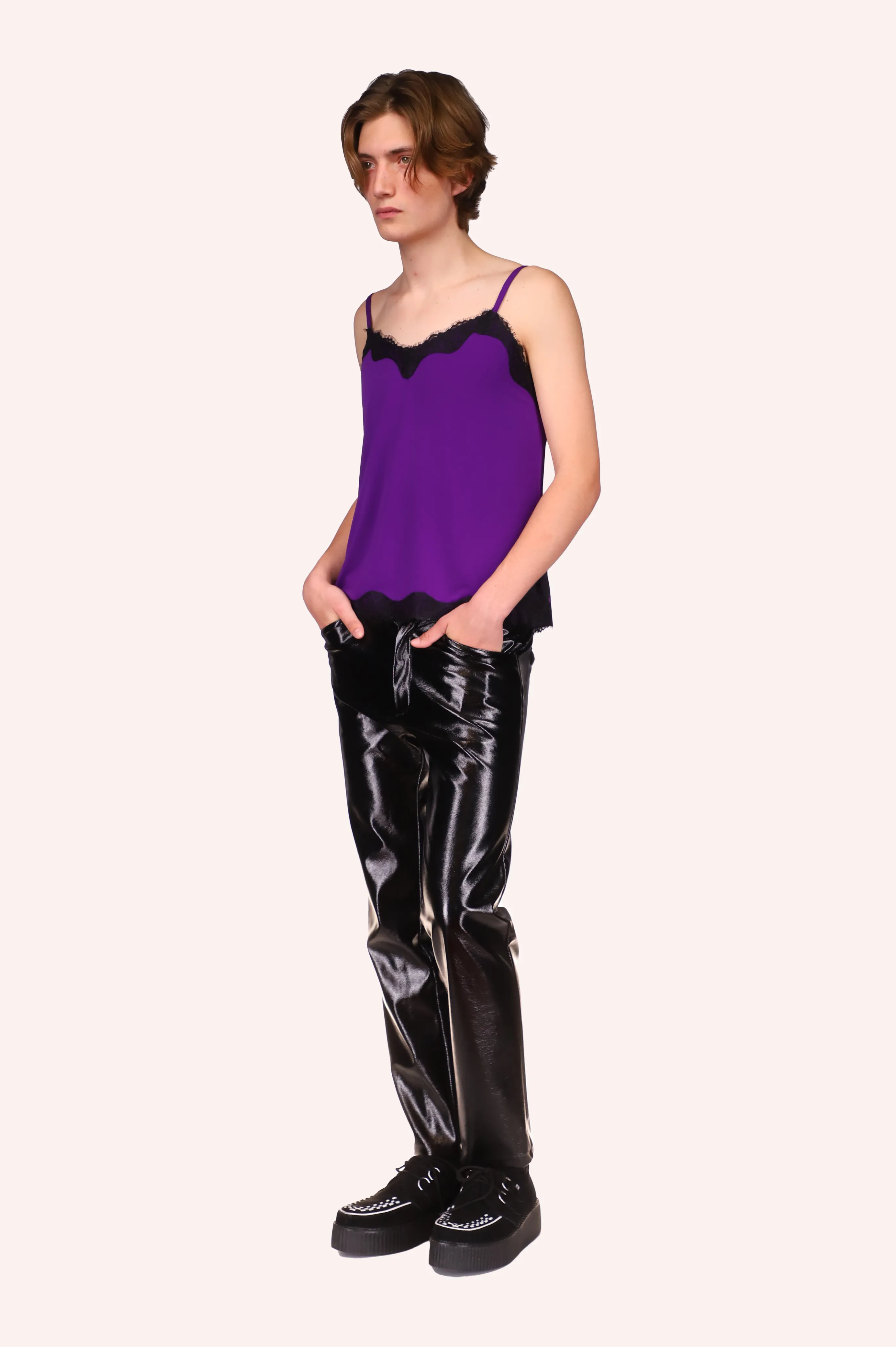 Genderless Black Patent Pants
