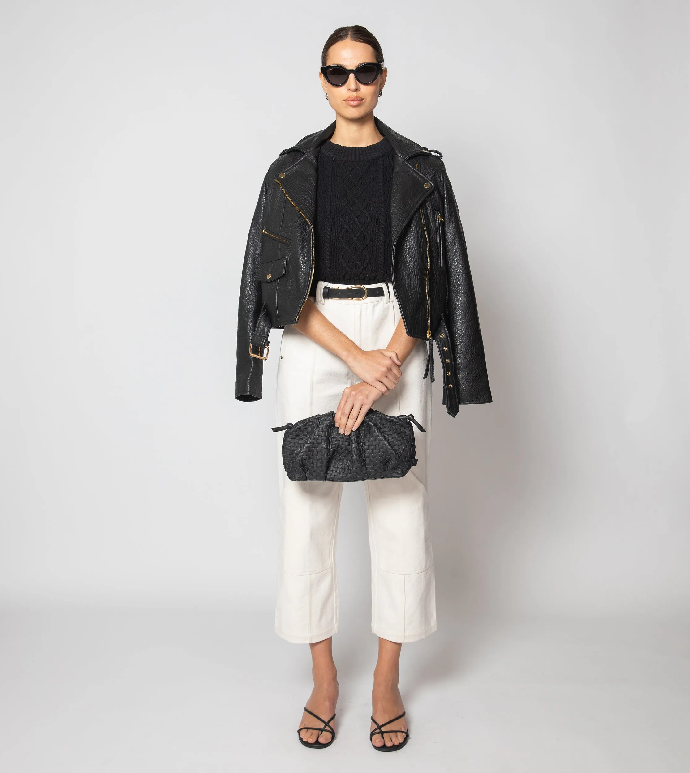 Gigi Cropped Sweater Vest | Black
