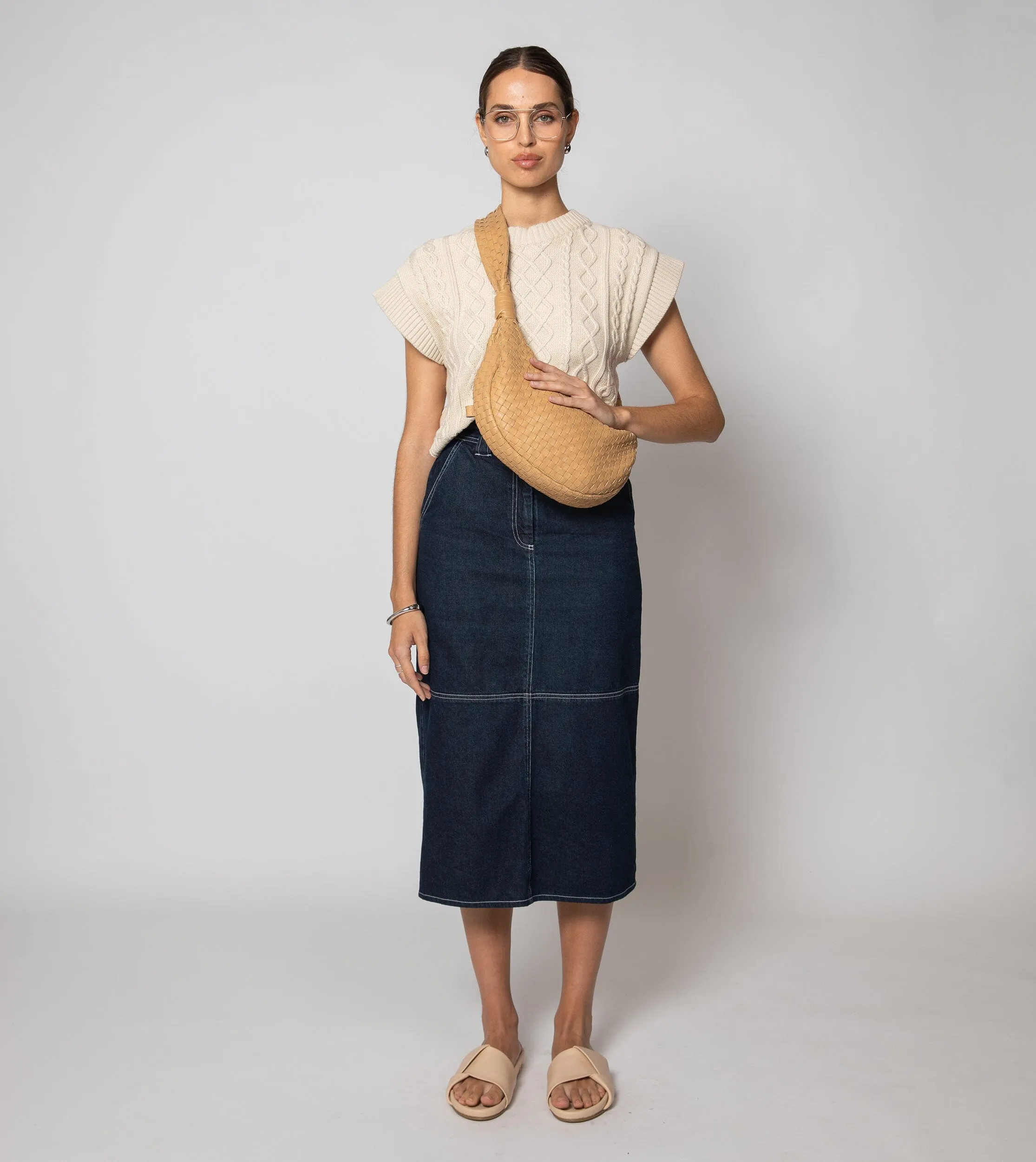 Gigi Cropped Sweater Vest | Cream