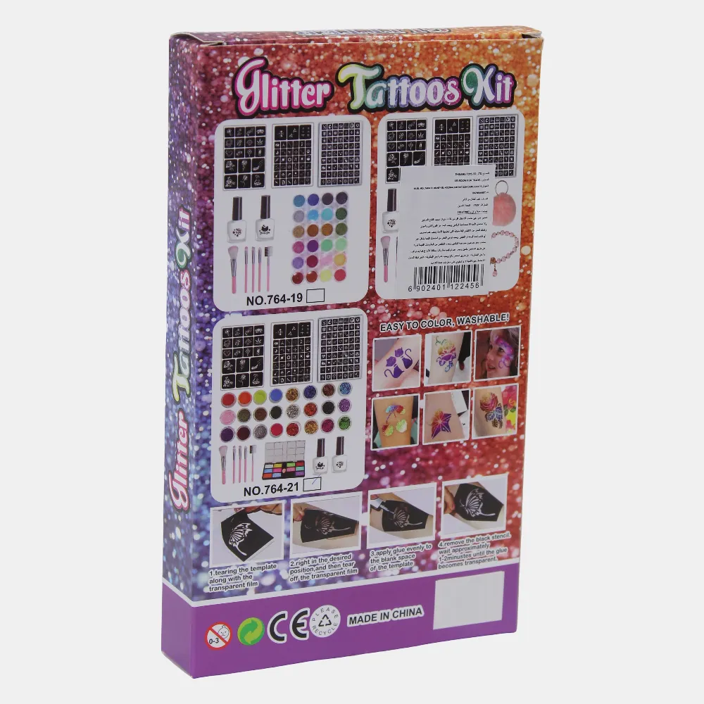 Glitter Tattoo Kit - For Face/Body/Nails