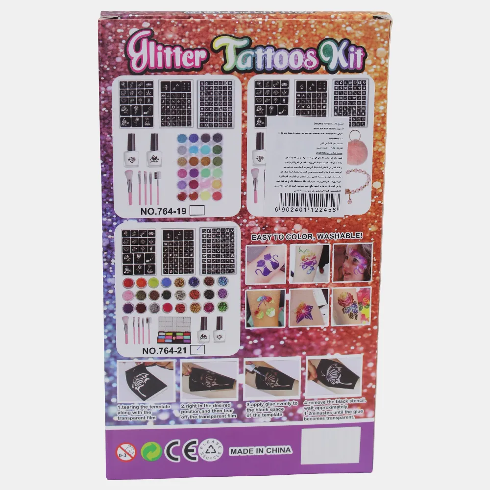 Glitter Tattoo Kit - For Face/Body/Nails