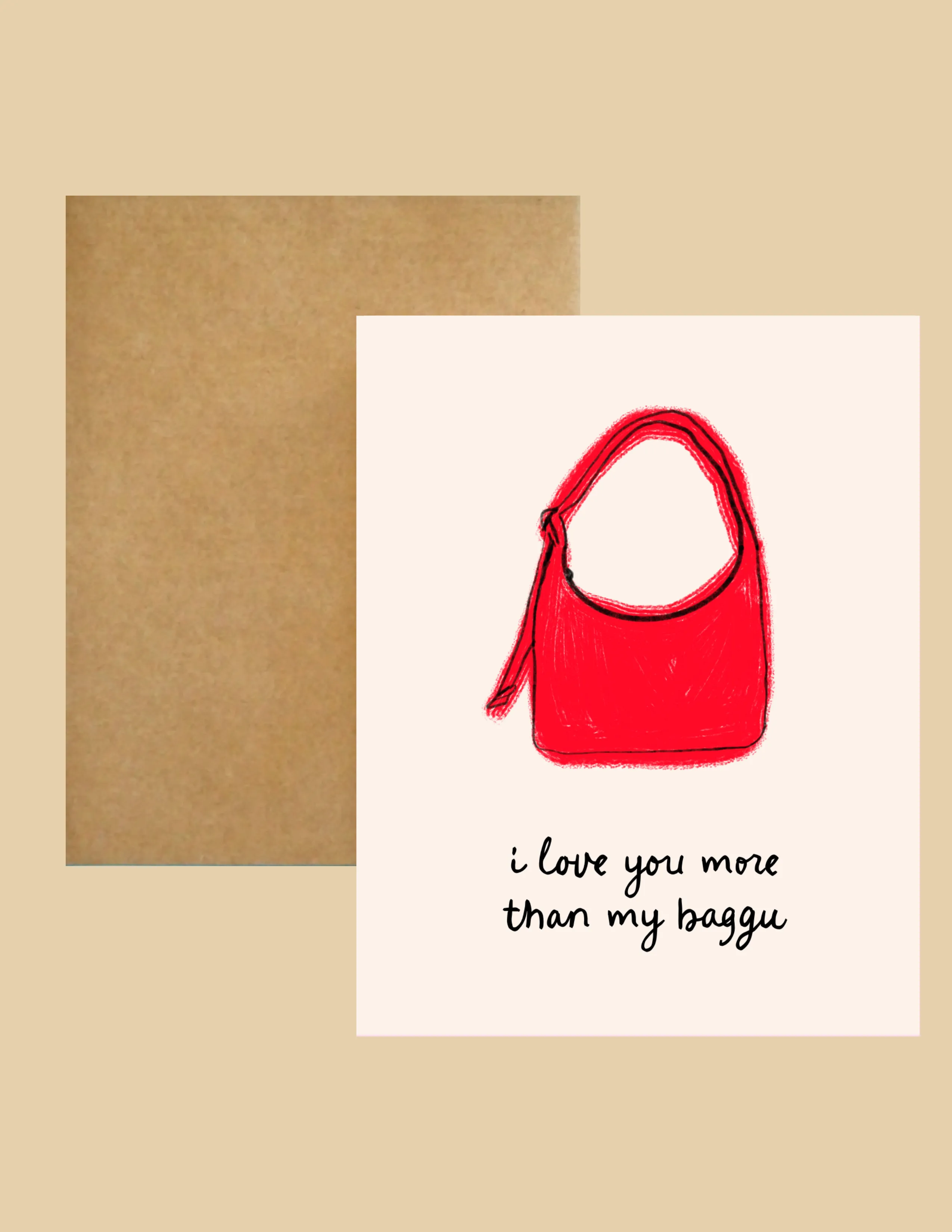 Greeting Card - Love You More Than Baggu
