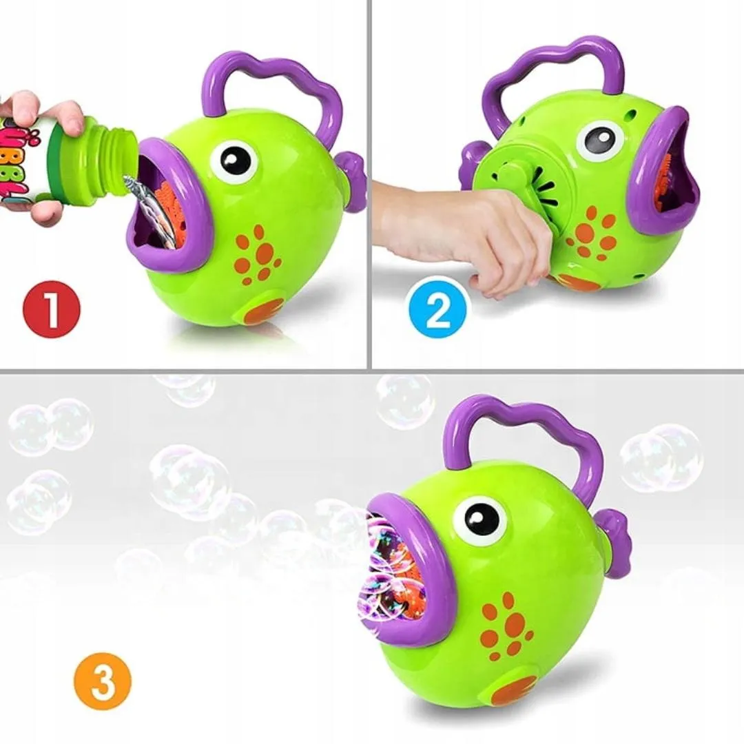 Hand Cranked Fish Bubble Machine Toy Bubble Maker Toys