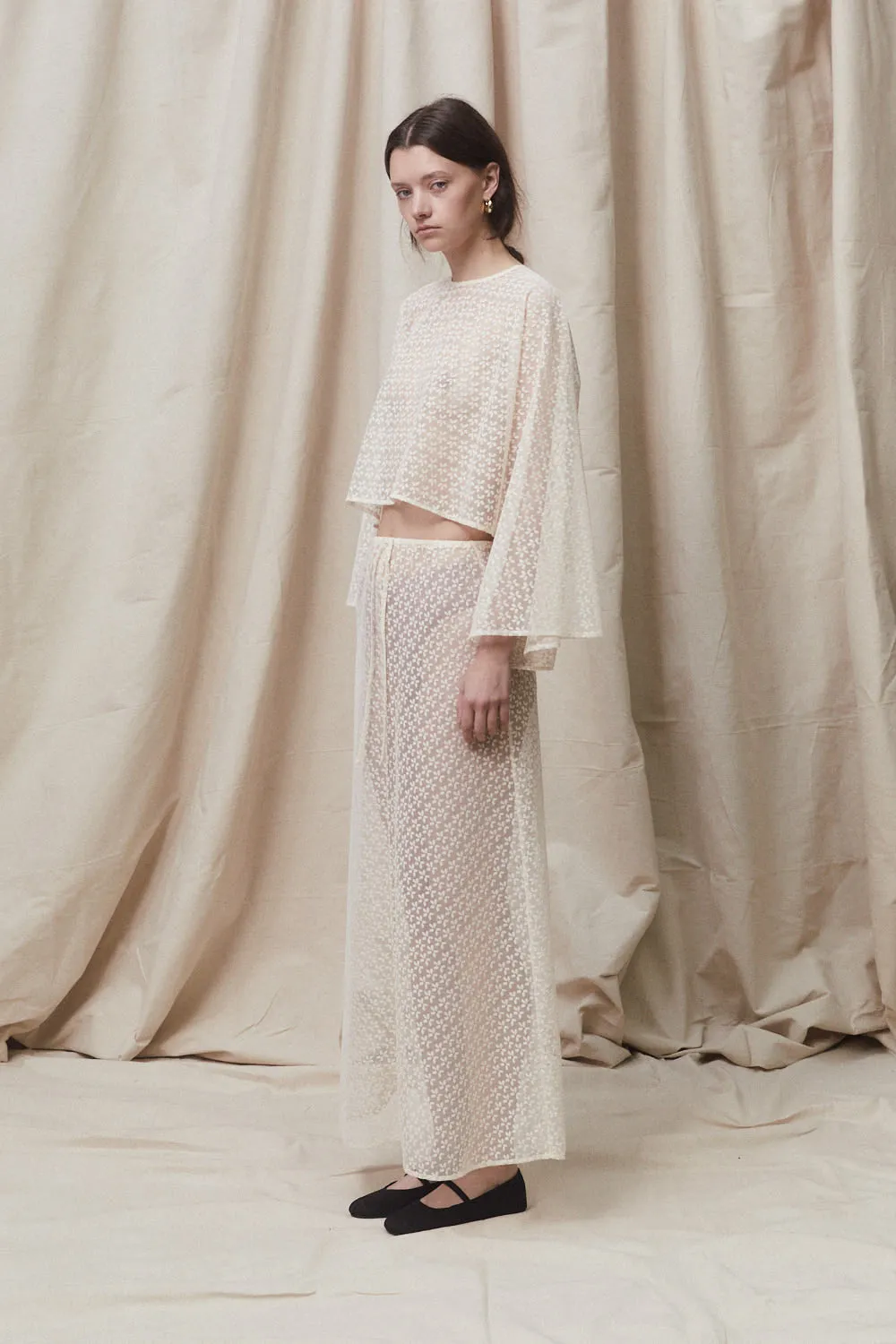 Holland Cropped Shirt Cream