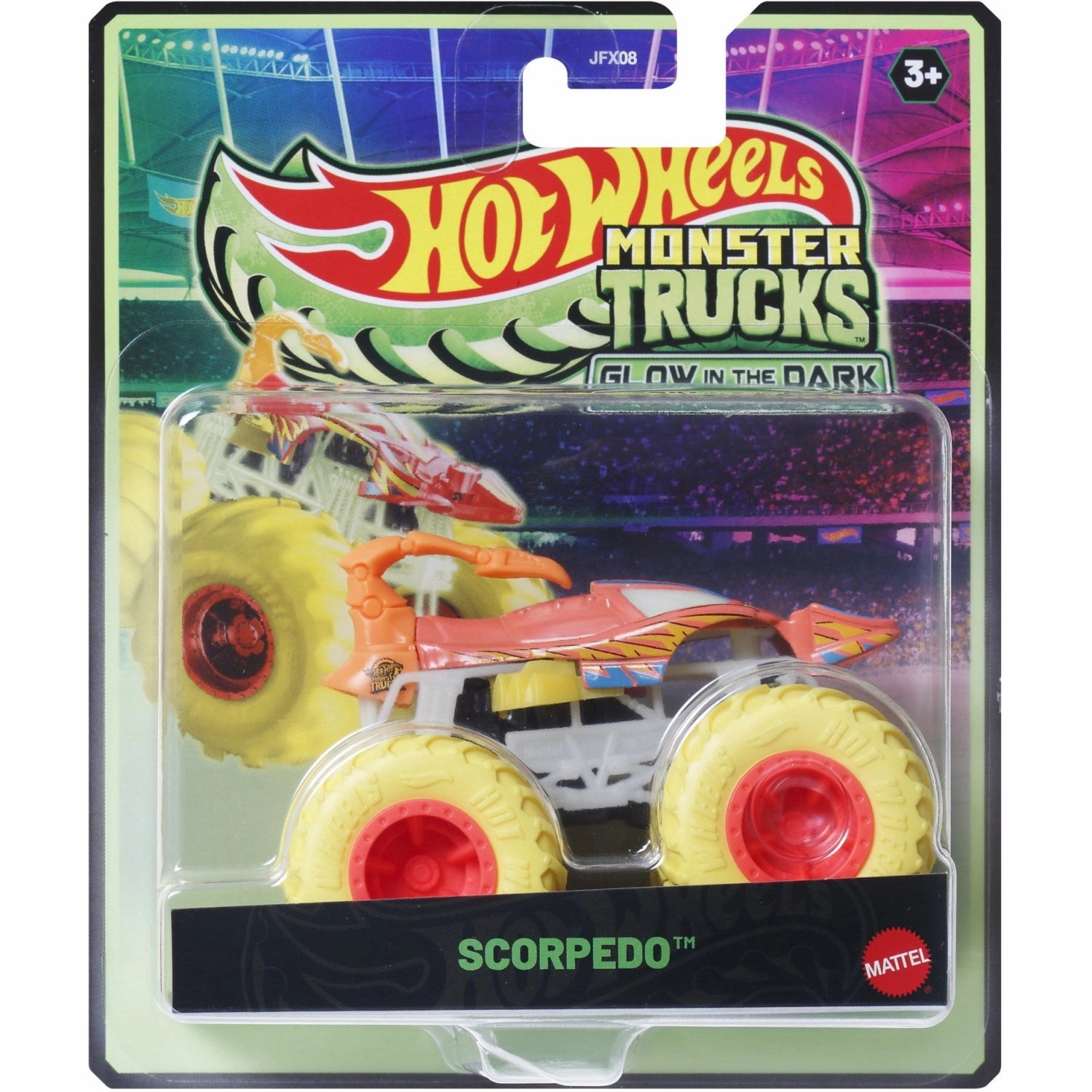 Hot Wheels Monster Trucks 1:64 Glow-In-The-Dark Scorpedo