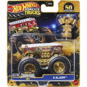 Hot Wheels Monster Trucks Bigfoot Trophy Champions 5 Alarm