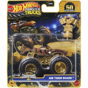 Hot Wheels Monster Trucks Bigfoot Trophy Champions HW Tiger Shark