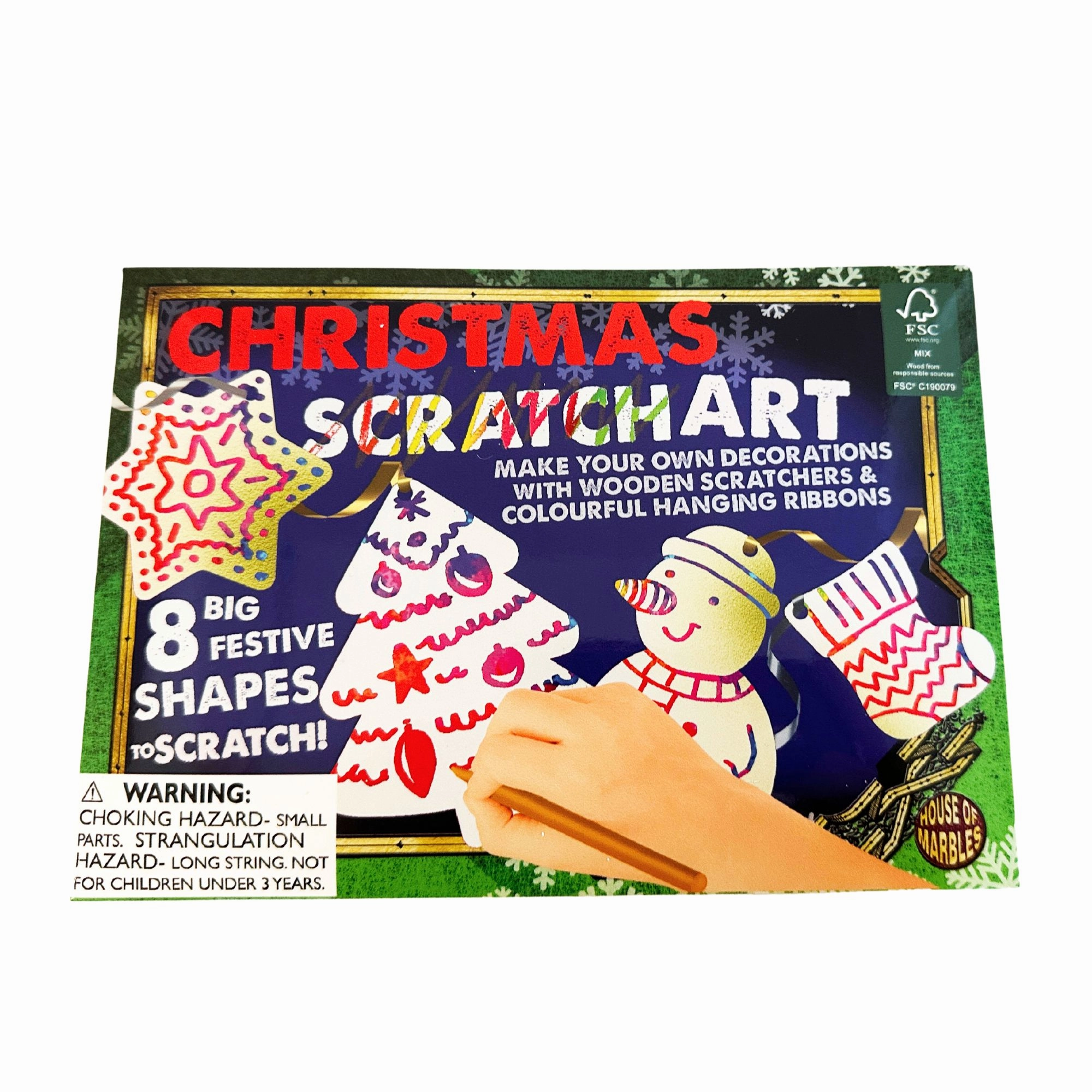 House of Marbles Scratch Art Set-Christmas