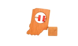 Indiana State Wooden Baby Rattle