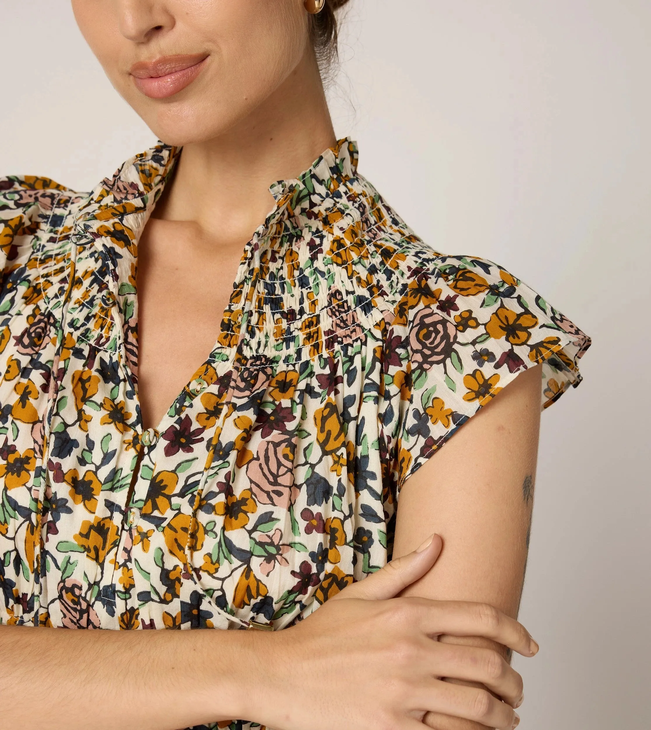 Indira Ankle Dress | Wild Cosmos