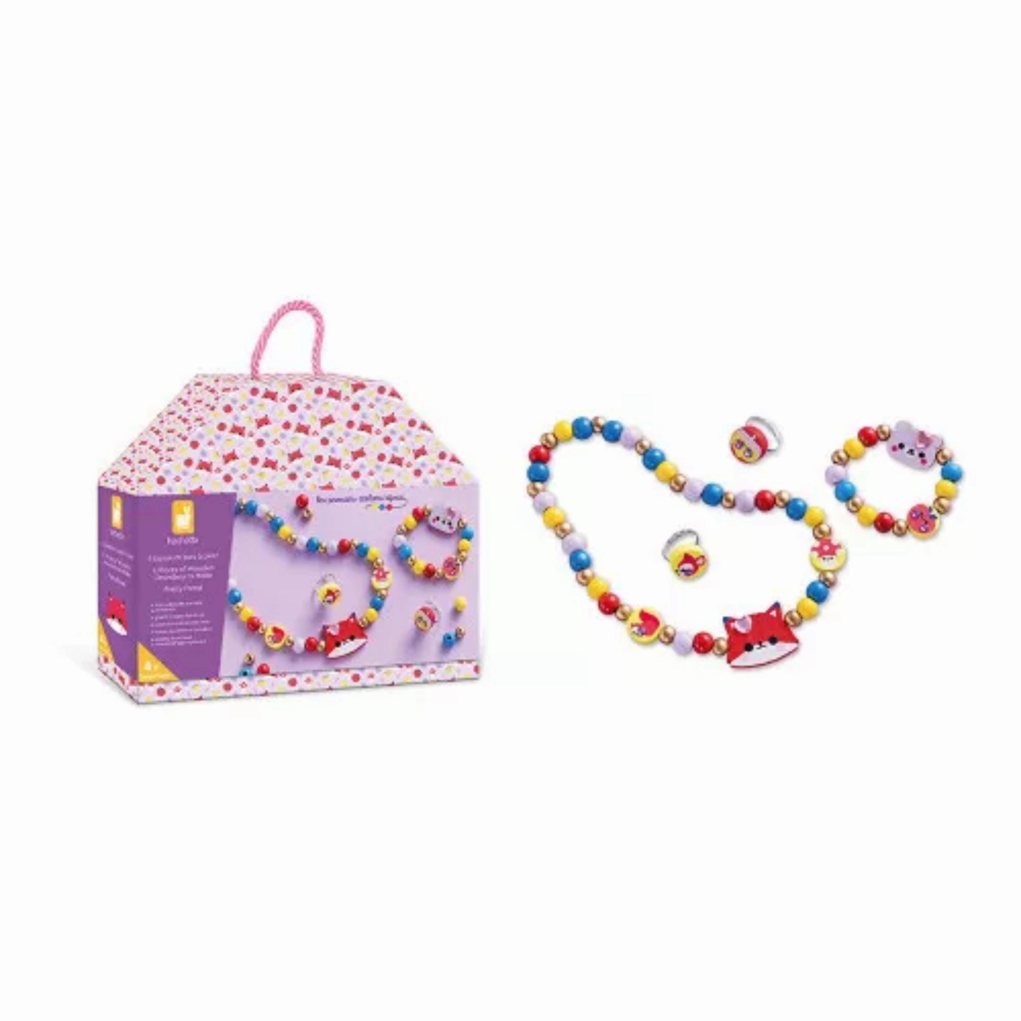 Janod 4 Pieces of Wooden Jewellery To Make Pretty Forest