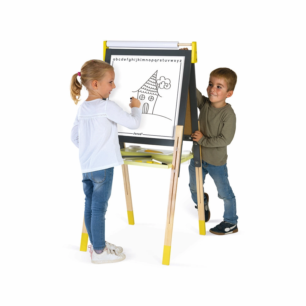 Janod Adjustable Easel Grey/Yellow