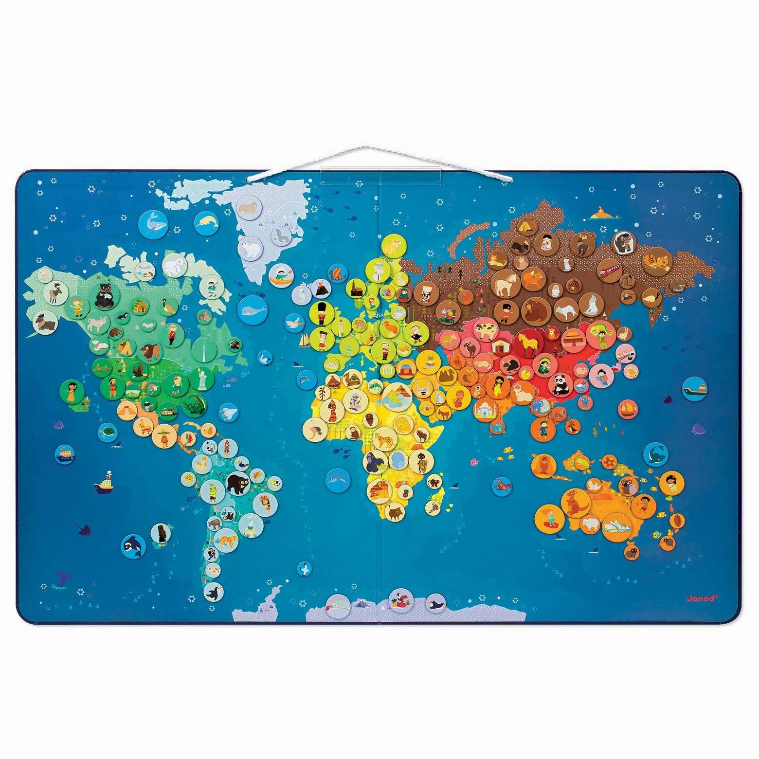 Janod Animals Magnetic World Map