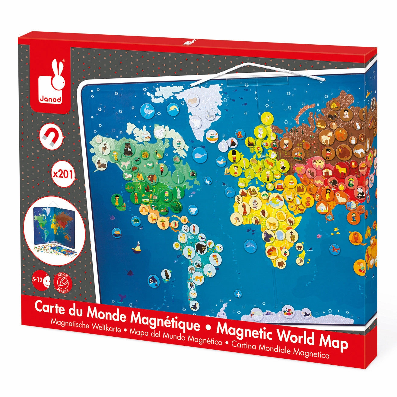 Janod Animals Magnetic World Map
