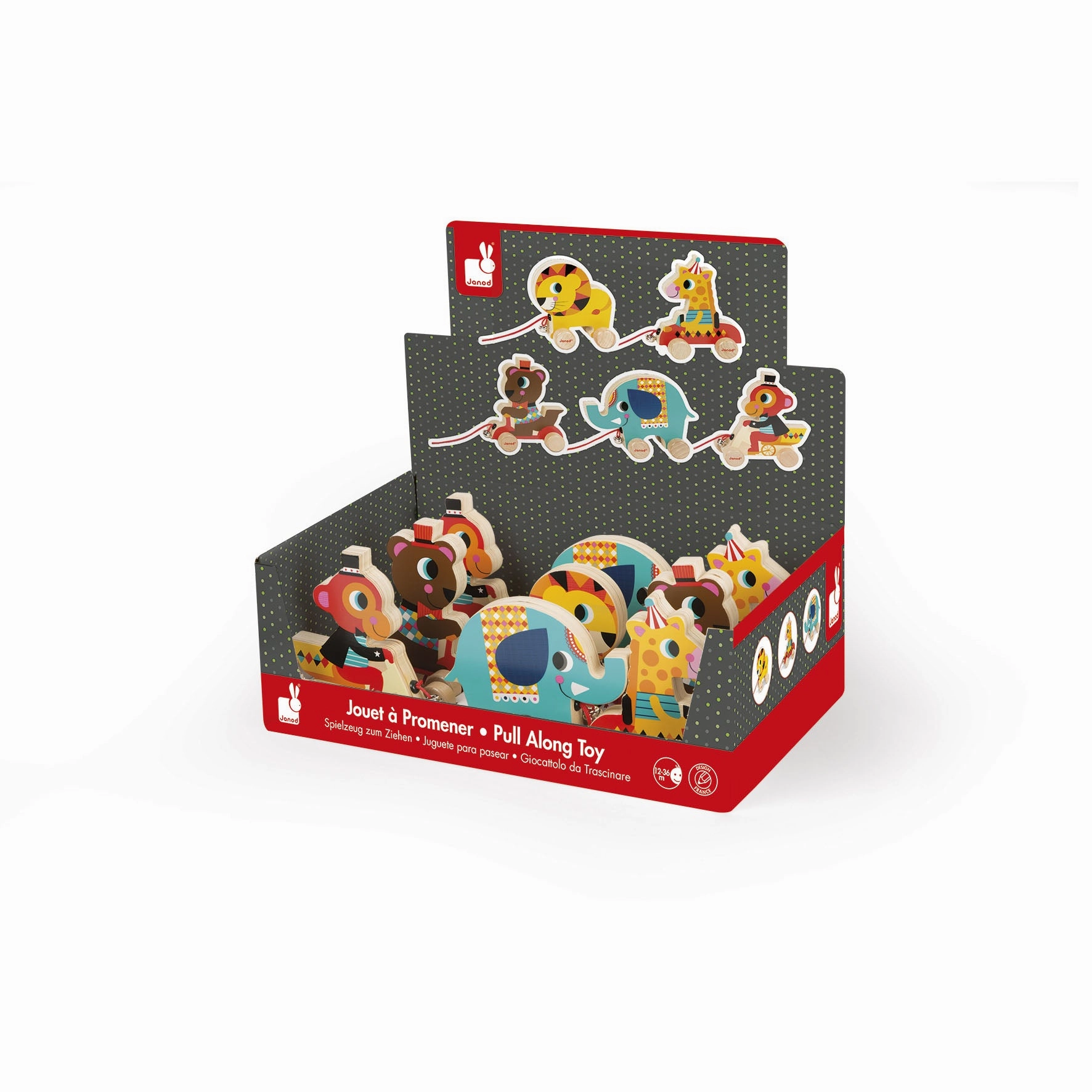 Janod Circus Pull Along Toy Giraffe