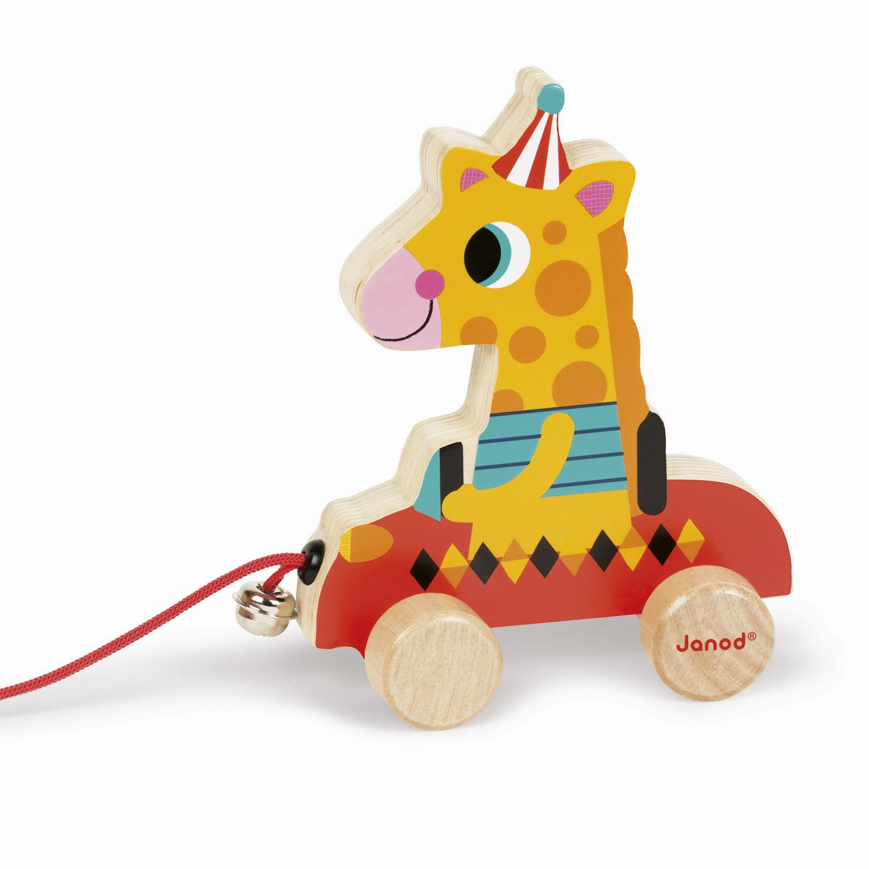 Janod Circus Pull Along Toy Giraffe