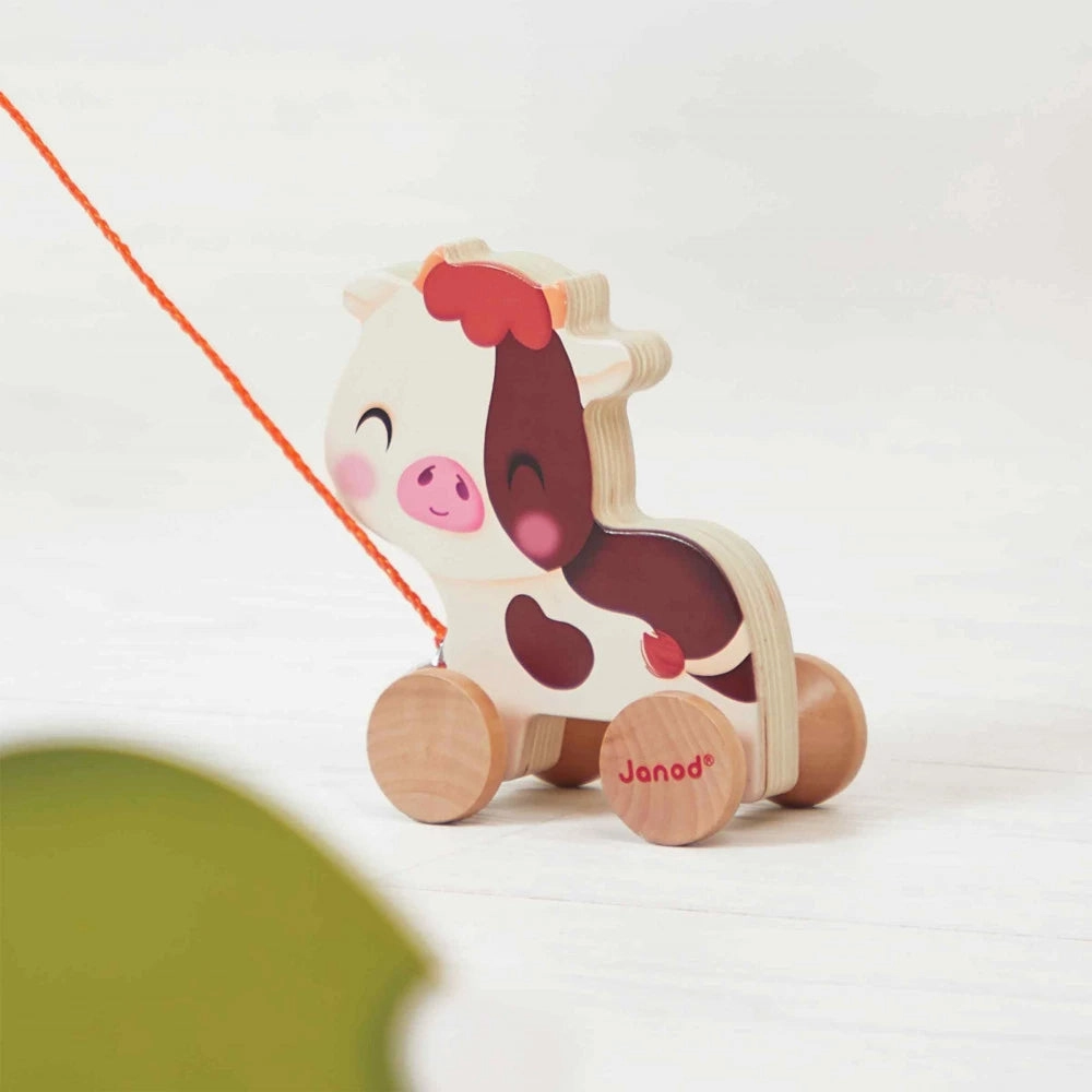 Janod Farm - Pull-Along Cow