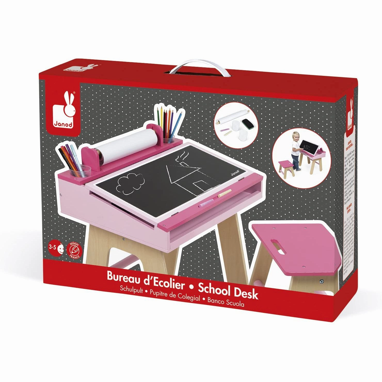 Janod Pink School Desk